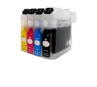 Vyawnqe Cartucho de Tinta Recargable Compatible con Chip de reinicio automático para LC163 163 Funciona con impresoras DCP-J152W DCP-J752D(100 ml de Tinta de Tinte 4pcs)