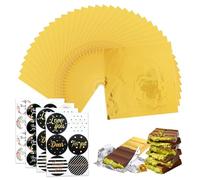 VYIBPDY Envoltorios grandes de pistacho de barra de chocolate Dubai con calcomanías, 100 unidades de barras de chocolate de 10 X 12 pulgadas de aluminio dorado + 4 pegatinas