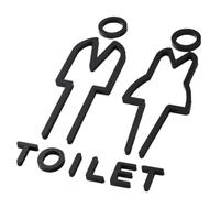 VYIBPDY Targhe per WC Autoadesive per Signore e Signori, Hotel, Ufficio, Segni Della Porta del Bagno per La Casa, Memorizzare, Parcheggio, Ristorante ,Negro
