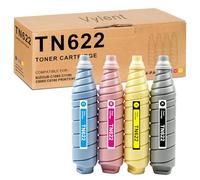 Vylent Cartuchos de tóner TN622 compatibles con Konica Minolta TN622K TN622C TN622M TN622Y cartucho de tóner para impresoras Bizhub C1085 C1100 C6085 C6100