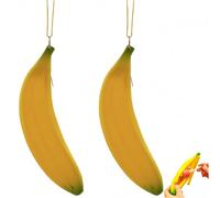 Vyloky Banana Monedero Silicona Divertido Monedero con Cremallera y Pulsera, Regalo para Mujer Joven, Paquete de 1 y 2 unidades, amarillo, 2er Pack, Divertido