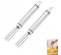 Vyloky Barbacoa de maíz de acero inoxidable, juego de 2 o 3 brochetas de maíz, accesorios para barbacoa para mazorcas de maíz, camping, cocina, barbacoa, tenedor de barbacoa (aguja de maí