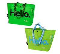 Vyloky Bolsa multiusos ecológica reutilizable - Material PP, impermeable, plegable, capacidad de carga de 40-50 libras, bolso/mochila/sobre el hombro, 3 colores, verde claro, large