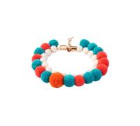 Vyloky Collar para mascotas ajustable, suave y duradero, accesorio para perros pequeños, collar de pompón (azul + rojo)