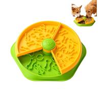 Vyloky Comedero de 2 niveles de alimentación lenta, plato grande y giratorio para huesos, juguete IQ para comer, aburrimiento y ansiedad, antideslizante para perros y gatos