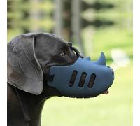 Vyloky, Cubierta de bozal de perro de silicona de cesta suave, decorativa, permite beber y jadear, Halloween, divertida, no masticable, no es a prueba de cortezas (gris, L)