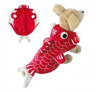 Vyloky Disfraz de langosta para perro, Halloween y Navidad, cálido invierno con capucha, disfraz suave para mascotas (L) (talla de pez M: circunferencia del cuello de 33 cm, circunferencia del pecho)