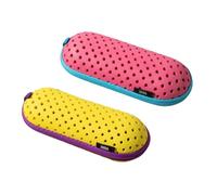 Vyloky Eva - Funda para gafas de natación, resistente a aplastamientos y arañazos con doble drenaje vents, organizador de gafas de natación portátil, cremallera grande, multicolor (azul/rosa/amarillo)
