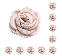 Vyloky Flor de tela Camelia - Aplique de flores multicapa para horquillas y ropa - Disponible en varios colores (caqui, 10)