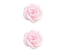 Vyloky Flor de tela de camelia, apliques florales de varias capas para horquillas y ropa, disponible en varios colores (rosa claro, 2)