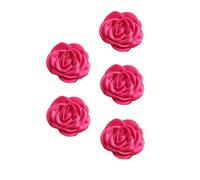 Vyloky Flor de tela de camelia, apliques florales multicapa para horquillas y ropa, disponible en varios colores (rojo rosa profundo, 5)