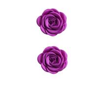 Vyloky Flor de tela de camelia, apliques florales multicapa para horquillas y ropa, disponible en varios colores (morado oscuro, 2)