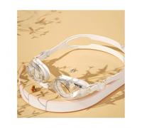 Vyloky Gafas de natación con intensidad visual, de -0 a -7,0 dioptrías, junta de silicona líquida, puente nasal autoajustable, sistema de doble banda, incluye caja dura (blanco transparente, -2.0)