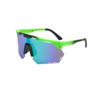 Vyloky Gafas deportivas polarizadas con tinte inteligente, 29,9 g, PC ligero, conducto de aire físico, 142 mm, forma europea para mujer/hombre, día y noche (marco verde, lámina verde)