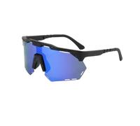 Vyloky Gafas deportivas polarizadas con tinte inteligente, 29,9 g, PC ligero, conducto de aire físico, 142 mm, forma europea para mujer/hombre, día y noche (marco negro, lámina azul)