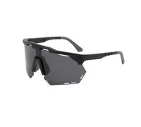 Vyloky Gafas deportivas polarizadas con tinte inteligente, 29,9 g, PC ligero, conducto de aire físico, 142 mm, forma europea para mujer/hombre, día y noche (marco negro, disco gris)