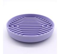Vyloky Juego de 2 alfombrillas para fugas de perros, 20 x 20 cm, silicona sin BPA, antideslizante con ventosas, ideal para bañarse, entrenar y cuidar (violeta (línea), 2 unidades