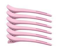 Vyloky Juego de 6 pinzas profesionales de silicona para el pelo con antideslizantes, 5 colores para peinar y cortar todas las pinzas de pelo densas, accesorios de peluquería (rosa)
