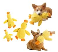 Vyloky Juguetes para perros, mascotas repelen el aburrimiento, muñecas de cachorro, muñecas pequeñas de pato amarillo, a prueba de dientes, resistente a las mordeduras, puede sonar, paquete de 3