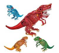 Vyloky Jurassic T-Rex Escultura de metal de dinosaurio (L23 x 16 cm/128 g) Creación de alambre de aluminio multicolor en oro/azul/verde/rojo - Espectacular decoración de oficina y vivienda (dorado