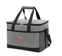 Vyloky Lunchtüte, Kleine Lunchtüte, faltbare isolierte Tasche, Thermotasche mit Folienauskleidung, Lunchtüte für Reise, Arbeit, Schule, Ausflug, Lebensmitteltransport (Grau, 15L)