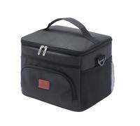 Vyloky Lunchtüte, Kleine Lunchtüte, faltbare isolierte Tasche, Thermotasche mit Folienauskleidung, Lunchtüte für Reise, Arbeit, Schule, Ausflug, Lebensmitteltransport (Schwarz, 15L)