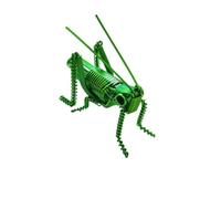 Vyloky Modelo de saltamontes verde tejido a mano, simulación de insectos, 8 × 8 × 3 cm, decoración creativa para el hogar/regalos únicos, accesorios fotográficos (1 pieza)