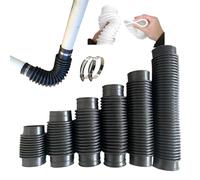 Vyloky Pantalones corrugados EPDM - Tubo de drenaje flexible con abrazaderas, diámetro interior de 20 - 180 mm, resistente a la temperatura para el hogar, Ship/Bridge Drainage (goma negra, ID110 mm x