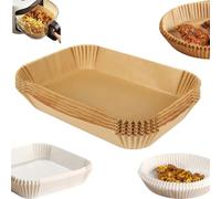 Vyloky Papel de horno grande para freidora de aire caliente, papel pergamino, papel desechable para horno y freidoras de aire 4,2 - 8 L, 20-27 cm, 100 unidades, rectángulo cuadrado (cuadrado 23-27 cm)