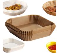 Vyloky Papel de horno para freidora de aire caliente de 2 a 4,2 L, 16-27 cm, 100 unidades redondas, papel pergamino para airfryer Liners, papel desechable para horno y freidoras de aire (color base