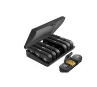 Vyloky Pastillero para 7 días por la mañana por la noche, 3 colores, caja grande con 21 compartimentos, caja de viaje para vitaminas, aceite de pescado, suplemento dietético (negro/negro)