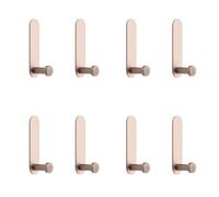 Vyloky Perchero de metal sin taladrar, fijación adhesiva para baño, cocina, pasillo, dormitorio, armario, inquilino, usuario del hogar (champán, 8)