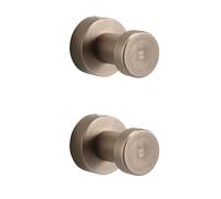 Vyloky Perchero de metal sin taladrar, fijación adhesiva para baño, cocina, pasillo, dormitorio, armario, inquilino, usuario del hogar (champán con tiras adhesivas, 2)
