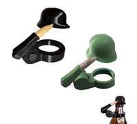 Vyloky Salut - Juego de 2 tapones para botellas de vino y cerveza, protección contra insectos, diseño de saludo, 3 colores: 2 verdes, 2 negros, mezcla (1 verde y 1 negro (mezcla)