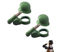 Vyloky Salut - Juego de 2 tapones para botellas de vino y cerveza, protección contra insectos, diseño de saludo de soldado | 3 colores: 2 verdes, 2 negros, mezcla (2 verdes)