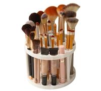 Vyloky Soporte para pinceles de maquillaje, 45 compartimentos, para horquillas, lápices, brochas de maquillaje, de plástico, ahorra espacio, 14 x 14 x 10,3 cm