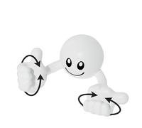 Vyloky Soporte para teléfono móvil giratorio con diseño de sonrisa - 8 colores, universal para smartphone/tablet de hasta 10 pulgadas, PVC, giratorio 360° (100 x 95 x 49 mm) (blanco)