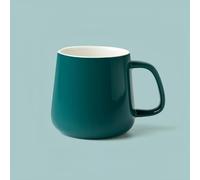 Vyloky Taza de café de cerámica premium 400 ml - 5 colores (rosa/negro/verde/rojo/blanco), apto para lavavajillas, mango ergonómico, para bebidas calientes y frías (verde bosque)