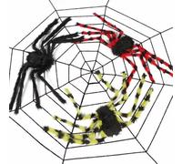 Vyloky Tela de araña decorativa de Halloween, gran telaraña, noche de Halloween, telaraña para exteriores, decoración de casa embrujada (triángulo negro 5 m)