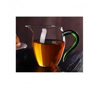 Vyloky Tetera de cristal, colador de té de 350 ml, juego de té Kung Fu resistente al calor, boquilla de vidrio de borosilicato con y sin colador, mango en 4 colores (mango verde)