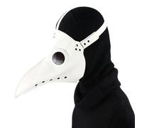 Vyloky Ulalaza Máscara de Doctor de la Peste, máscara de pájaro para Halloween y Carnaval, accesorio para disfraz steampunk, 3 colores a elegir (blanco)