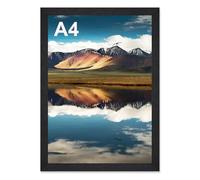 Vylro Marco de Fotos A4, 21x29,7cm Marco de Fotos Negro, Marco de Madera MDF con Plexiglás, para Colgar Vertical u Horizontal, con Herramientas Colgantes, para Fotografías, Caricaturas, Retratos