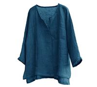 VYLYNL Camisas de algodón de cáñamo para hombre, de gran tamaño, lisas, informales, para verano, playa, camisetas de tela fresca y transpirable, camiseta de manga larga en calidad original, ligera