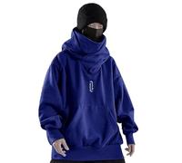 VYLYNL Sudaderas con capucha para hombre, cuello alto, hippie, de gran tamaño, manga larga, con capucha, puños acanalados, casual, resistente al viento, cálida, con capucha Y2K, estilo urbano, ropa