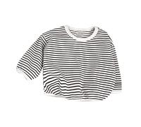 VYLYNL Suéteres para niños recién nacidos, bebés, niñas, otoño, rayas, manga larga, ropa activa (negro, 0-6 meses)