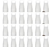 Vyndicca Delantal de cocina de 12 piezas, ajustable con 2 bolsillos, delantal de cocina blanco, delantal unisex para cocinero, correa ajustable para el cuello, delantal para cocina, cocina, hornear,