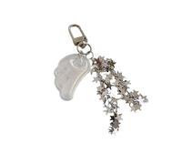 Vynetra Accesorio estético de ala de ángel y estrella, llavero ligero y resistente, accesorio colgante para adolescentes y mujeres, regalo encantador llavero, blanco, Talla única