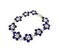 Vynetra Accesorio único de flores retro de moda azul con patrones florales únicos para mujeres a la moda, elegante regalo de novia