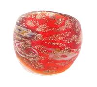 Vynetra Anillos artísticos de cristal de Murano con incrustaciones únicas de arena dorada hechos a mano, accesorios étnicos para mujeres elegantes, joyería de festival, talla única, como se describe