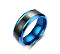Vynetra Anillos de acero inoxidable con función inteligente de visualización de temperatura, unisex, modernos y modernos accesorios de uso diario, acero inoxidable, talla única, como se describe, como